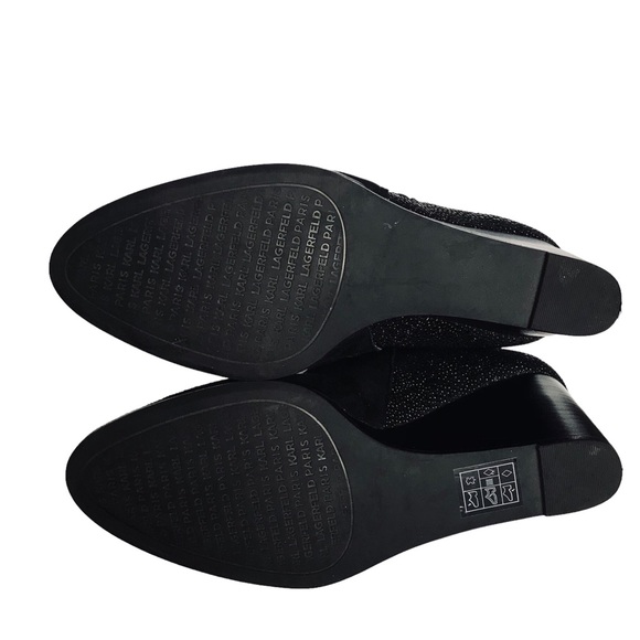 KARL LAGERFELD Black Julita Tassel Wedge Bootie - Picture 7 of 9